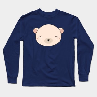 Kawaii Cute Polar Bear Face Long Sleeve T-Shirt